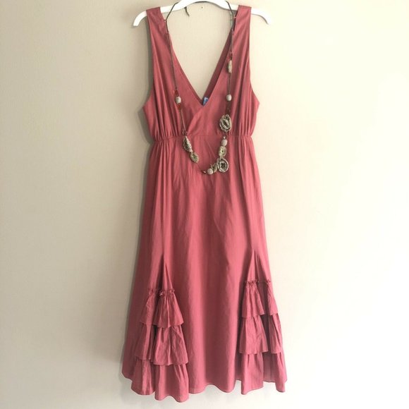 BCBG MAXAZRIA V Neck Sleeveless Terracotta Dress M - Picture 10 of 10